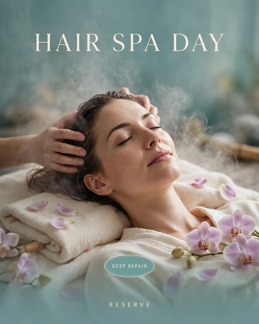 Hair Spa Ritual poster template