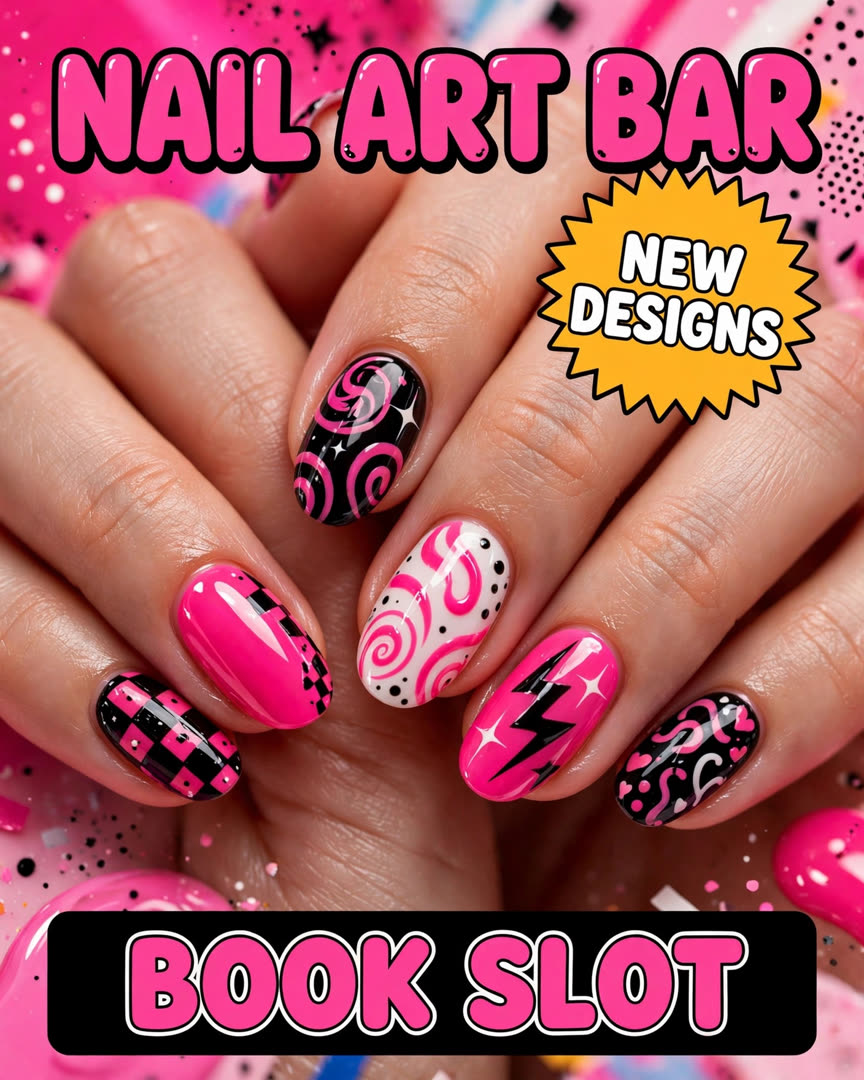 Nail Art Bar poster template
