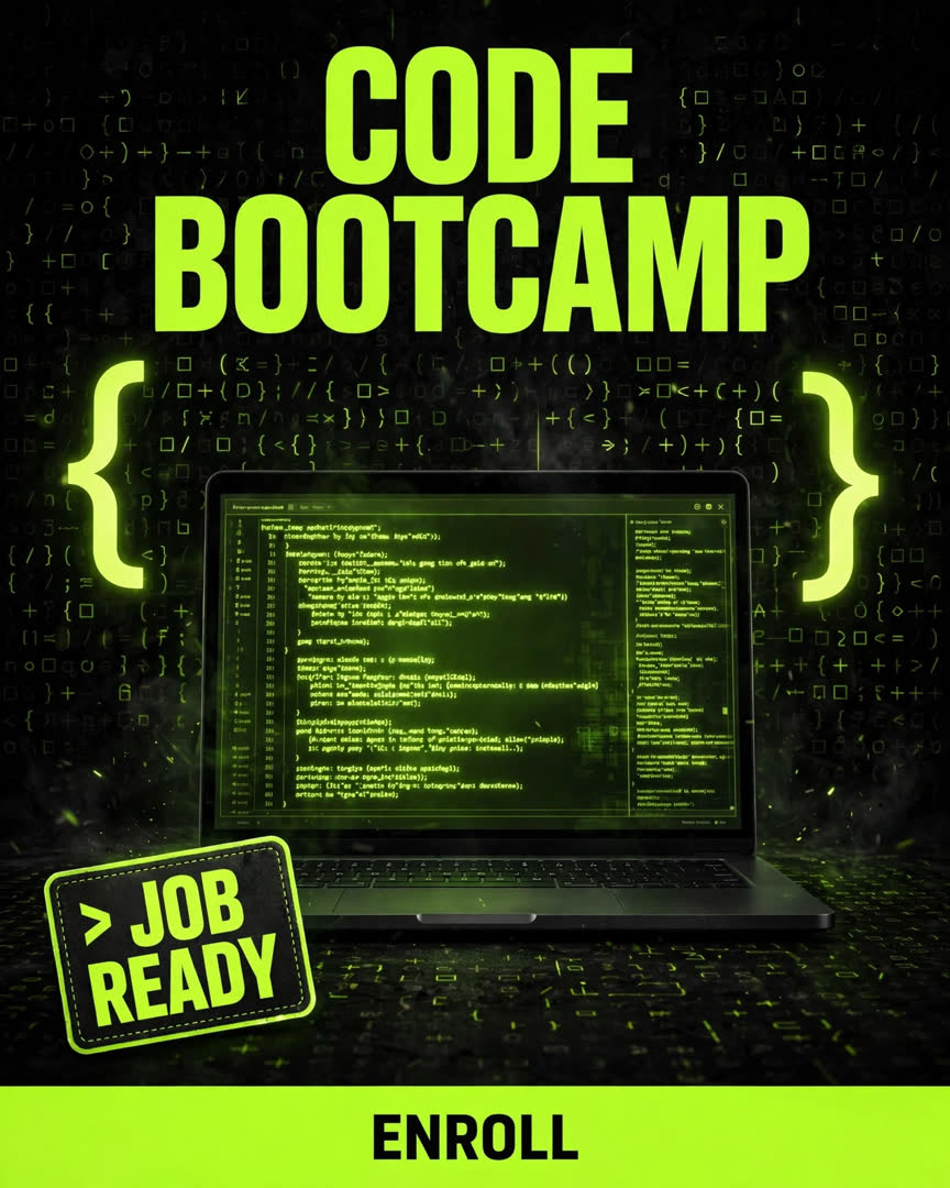 Code Bootcamp poster template
