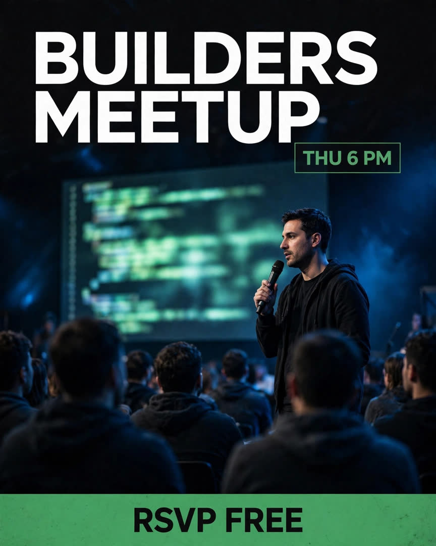 Builders Meetup poster template