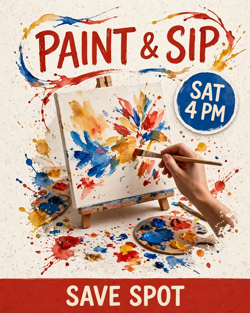 Paint & Sip poster template
