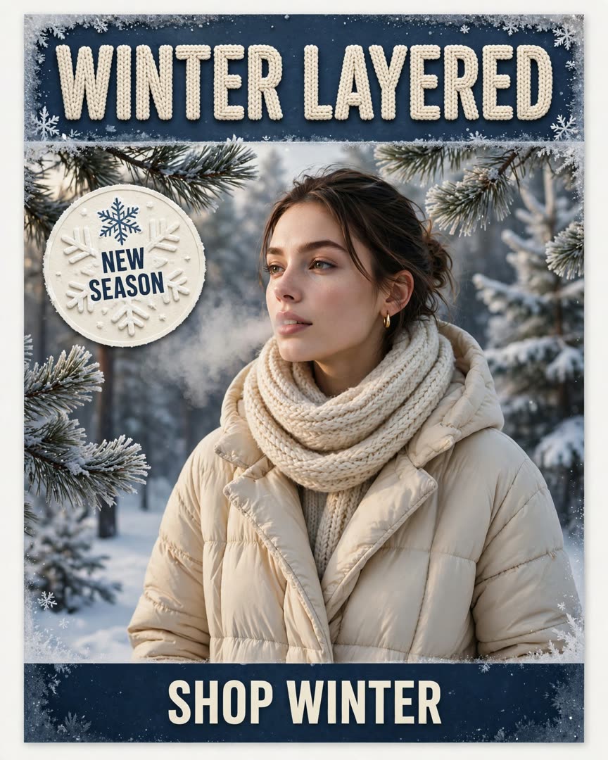Winter Layered poster template