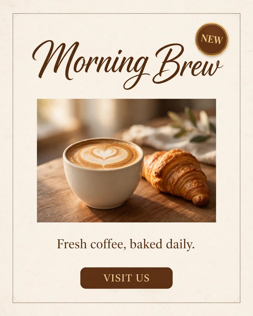 Café Morning poster template