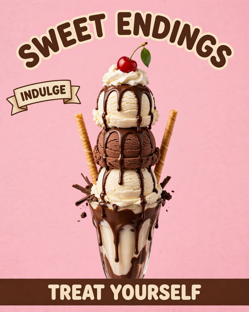Sundae Tower poster template