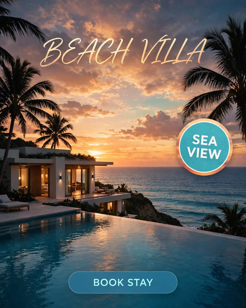 Beachfront Villa poster template