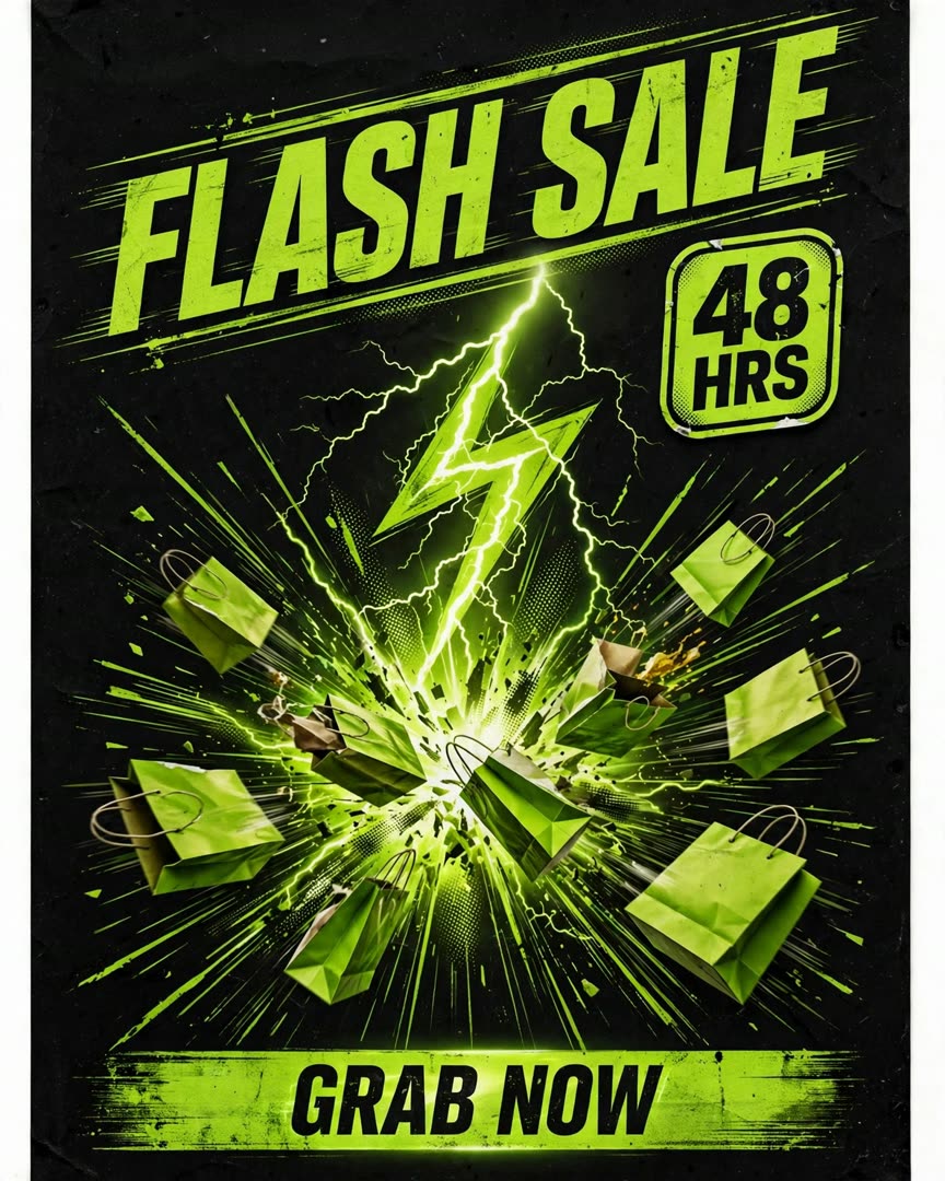Flash 48 Hours poster template