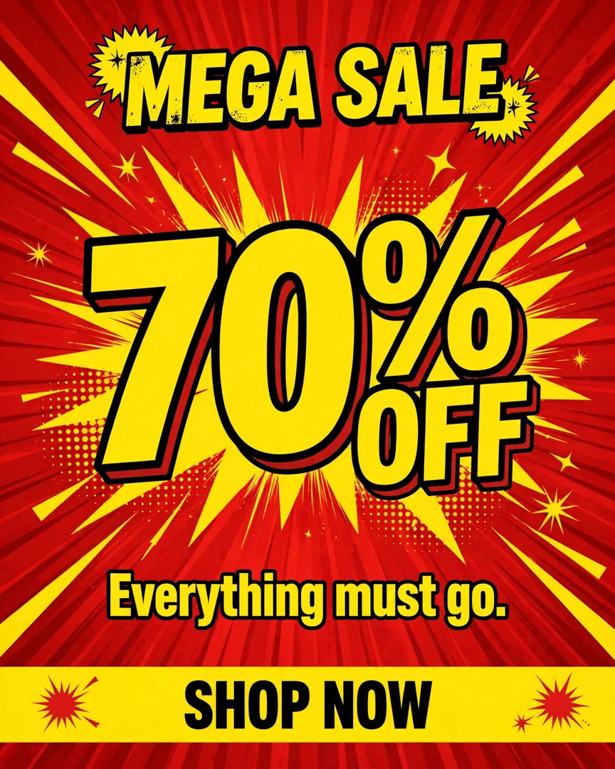 Mega Sale poster template