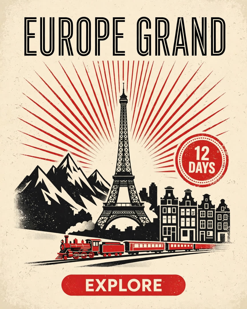 Europe Grand poster template
